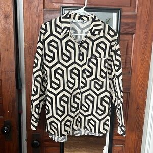 Zara geometric pocket button up shirt size M